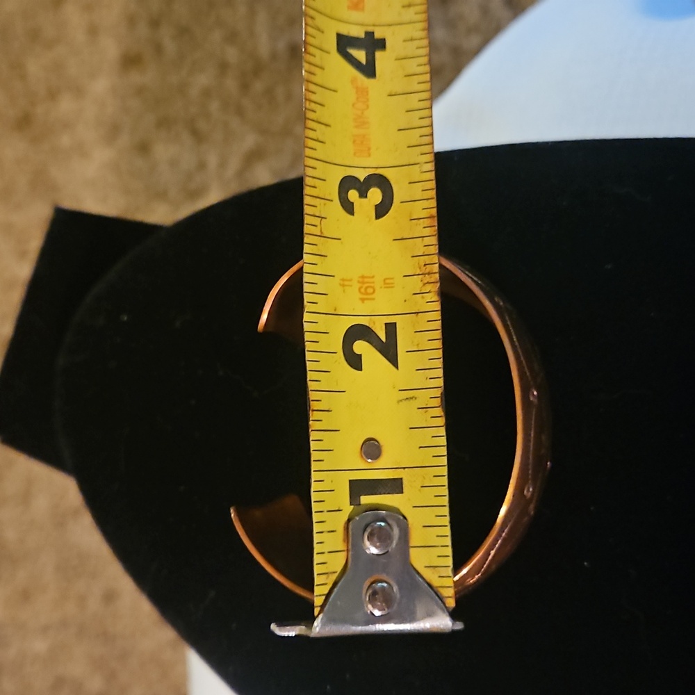 Vintage Signed Dw Solid Copper Cuff Bracelet With… - image 6